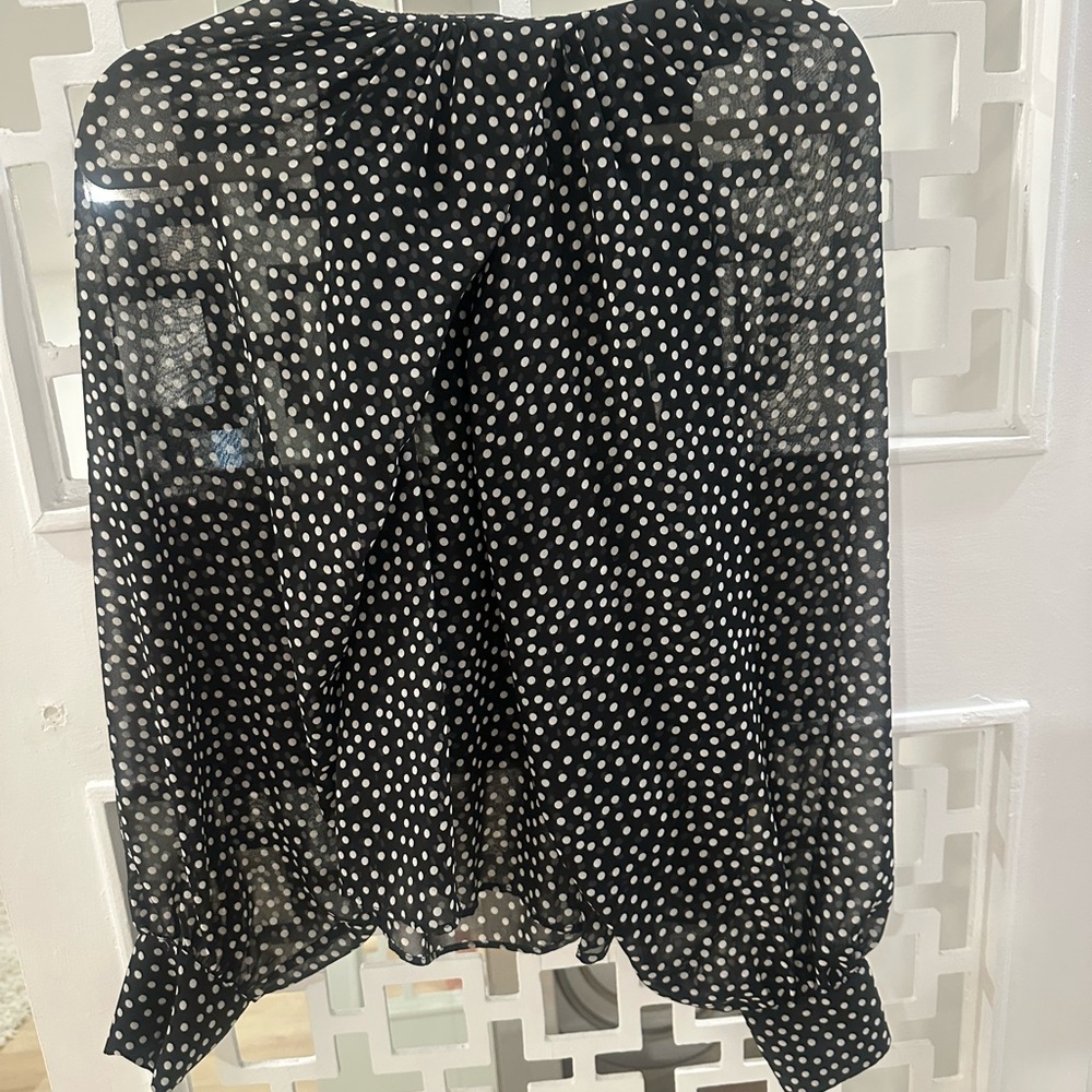 Zara Black and White Polka Dot Blouse